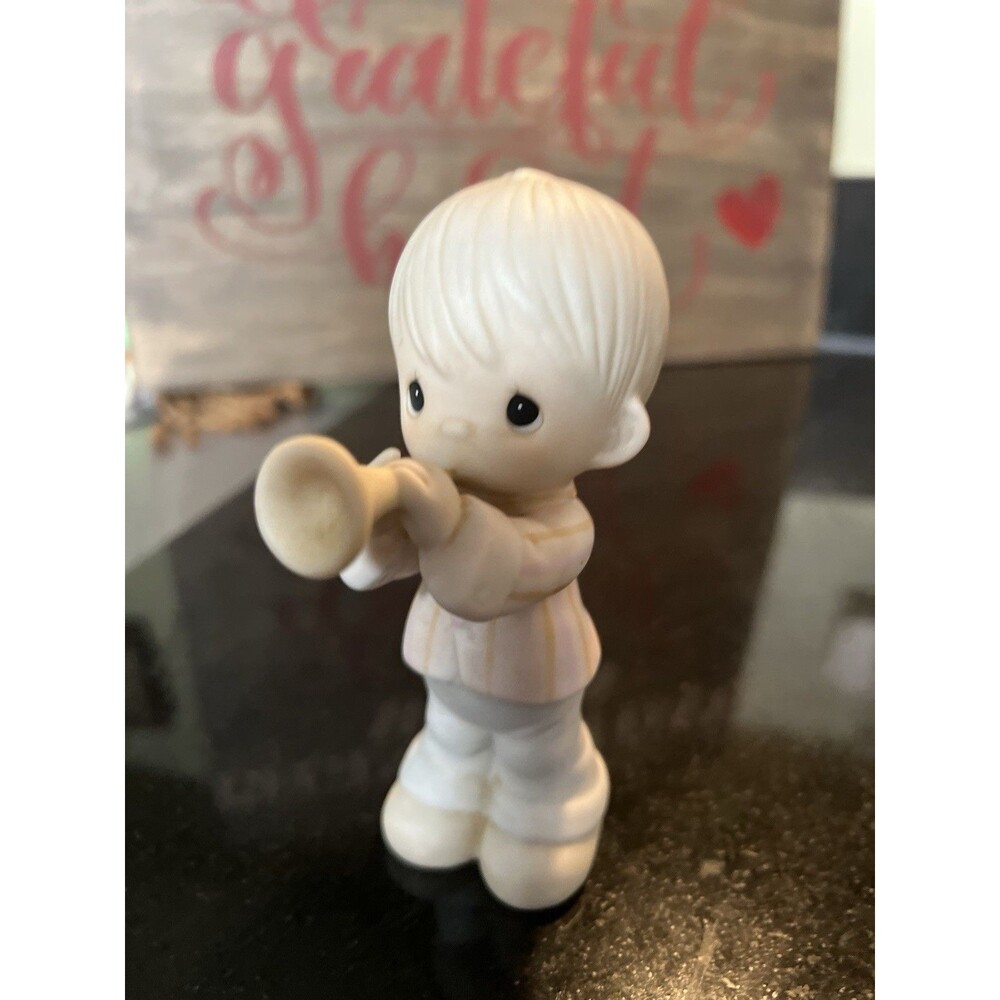 Precious Moments figurine 12394 He Is My Song Boy with Trumpet Vintage 1984
